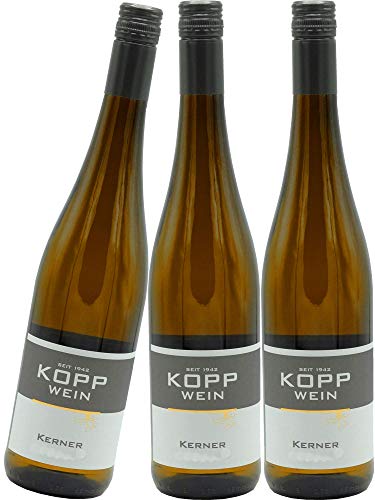 3 Flaschen 2019er Kerner Spätlese Weißwein lieblich 0,75l, direkt vom Erzeuger: Weingut Kopp in Ranschbach von Weinkellerei Kopp