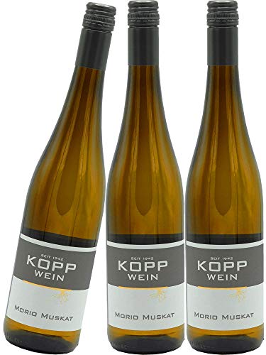 3 Flaschen 2021er Morio-Muskat Weißwein lieblich 0,75l, direkt vom Erzeuger: Weingut Kopp in Ranschbach von Weinkellerei Kopp