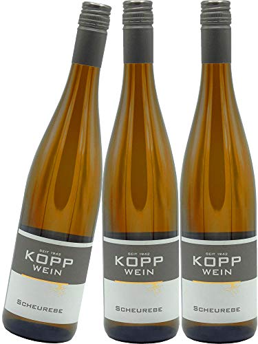 3 Flaschen 2021er Scheurebe Weißwein lieblich 0,75l, direkt vom Erzeuger: Weingut Kopp in Ranschbach von Weinkellerei Kopp