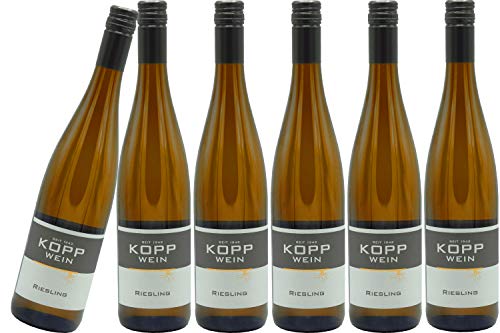 6 Flaschen 2020er Riesling Weißwein trocken Deutscher Qualitätswein 0,75l, direkt vom Erzeuger: Weingut Kopp in Ranschbach von Weinkellerei Kopp