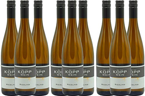9 Flaschen 2020er Riesling Weißwein trocken Deutscher Qualitätswein 0,75l, direkt vom Erzeuger: Weingut Kopp in Ranschbach von Weinkellerei Kopp