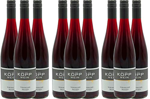 9 Flaschen 2022er Dornfelder Rotwein trocken Deutscher Qualitätswein 0,75l, direkt vom Erzeuger: Weingut Kopp in Ranschbach von Weinkellerei Kopp