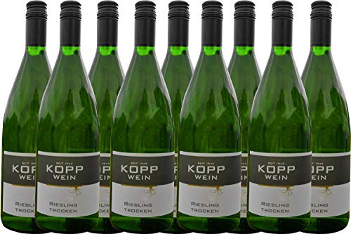 9 Flaschen 2023er Riesling trocken Weißwein Deutscher Qualitätswein 1L, direkt vom Erzeuger: Weingut Kopp in Ranschbach 9 Flaschen 2023er Riesling trocken Weißwein Deutscher Qualitätswein 1L, direkt vom Erzeuger: Weingut Kopp in Ranschbach von Weinkellerei Kopp