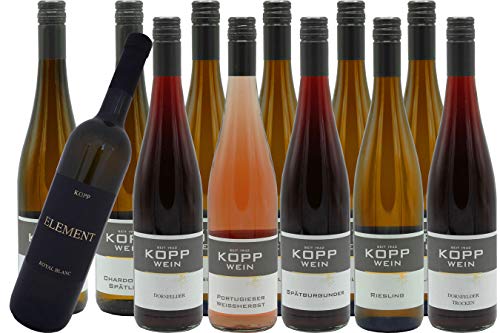 Erprobung mit 12 Flaschen Gutsabfüllung, direkt vom Erzeuger: Weingut Kopp Pfalz 1220 von Weinkellerei Kopp
