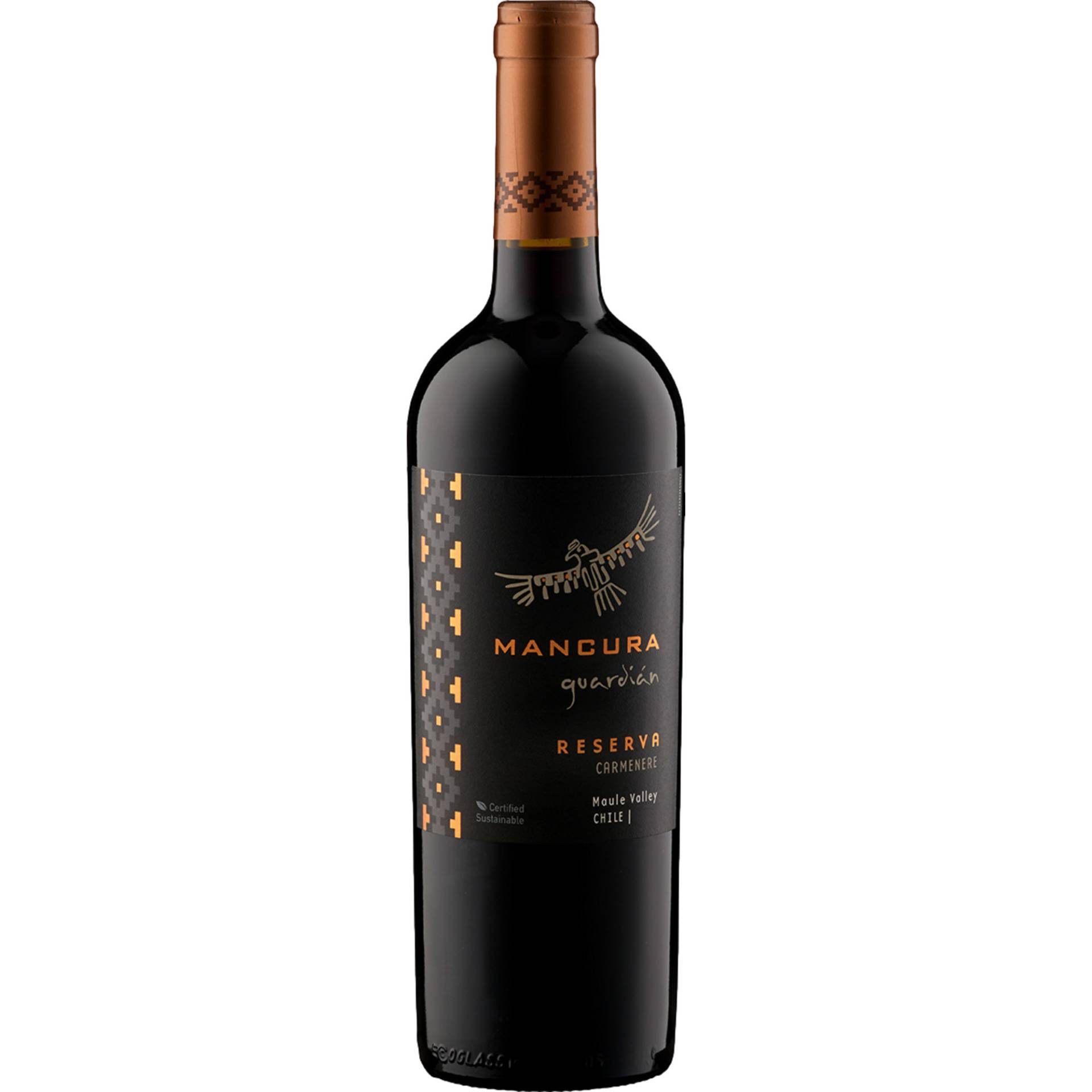 Mancura Guardián Carmenère Reserva, Valle Central, Valle Central, 2021, Rotwein von Weinkontor Freund GmbH, D- 33829 Borgholzhausen