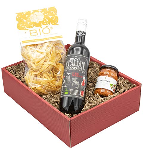 The Wine Guys The Wine Guys Weinpräsent Geschenkset „Amore Italiano“ mit italienischen Spezialitäten: Italienischer Feinkost und Rotwein (13,5% vol.) Präsentkorb mit Pasta, (1 x 0.75 l) von The Wine Guys