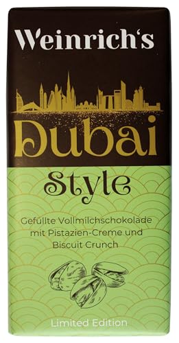 Weinrich's Dubai Style Vollmilchschokolade mit Pistazien-Creme und Biscuit Crunch, 100g, limitierte Auflage Weinrich's Dubai Style Vollmilchschokolade mit Pistazien-Creme und Biscuit Crunch, 100g, limitierte Auflage von Weinrich's