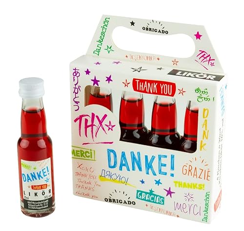 Weisenbach Geschenke & Ideen - Schnaps-4er „DANKE!“ - Kirschen-Likör 4x0,02l - 16% vol. von Weisenbach