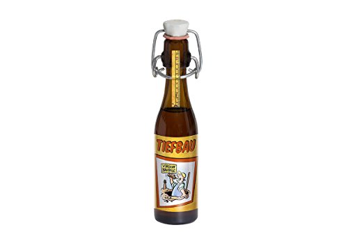 Weisenbach - VORSICHT BAUSTELLE - Motiv: "TIEFBAU" - 40ml Bügelverschlussflasche - Bier-Likör 20% vol. von Weisenbach