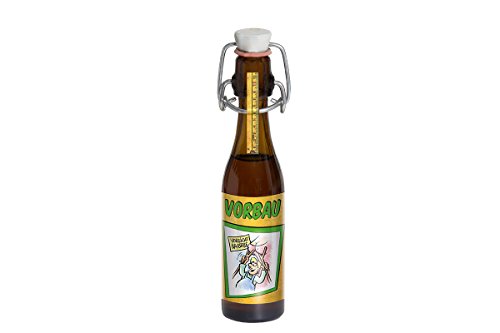 Weisenbach - VORSICHT BAUSTELLE - Motiv: "VORBAU" - 40ml Bügelverschlussflasche - Bier-Likör 20% vol. von Weisenbach