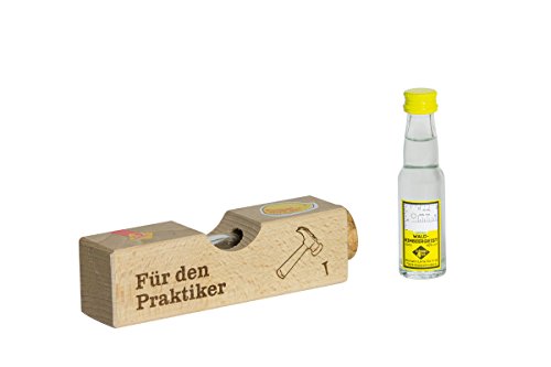 Weisenbach - Wasserwaage (Holz, klein) - "für den Praktiker" - 20 ml Waldhimbeergeist von Weisenbach