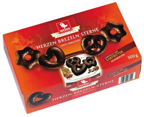 Weiss Herzen, Sterne, Brezeln Zartbitter, 11er Pack (11 x 500 g) von Weiss