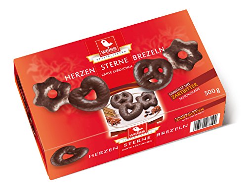 Weiss Lebkuchen Herzen/ Sterne/ Brezeln Zartbitter, 7er Pack (7 x 500 g) von Weiss