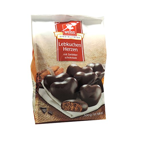 Weiss - Lebkuchen Herzen - Mit Zartbitter Schokolade - 300g (Case of 23) von Weiss