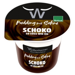 Schoko-Pudding mit Sahne Schoko-Pudding mit Sahne von Weißenhorner Milch Manufaktur