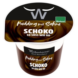 Schoko-Pudding mit Sahne von Weißenhorner Milch Manufaktur