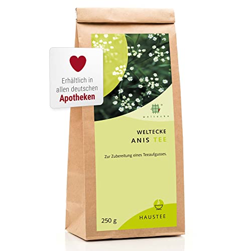 Weltecke Anis-Tee lose 250 g | Arzneibuch-Qualität in Deutschland hergestellt & kontrolliert | Mild-aromatischer Kräuter-Tee | Frischer Tee aus schonend getrocknetem Anis | Natürlich vegan von Weltecke