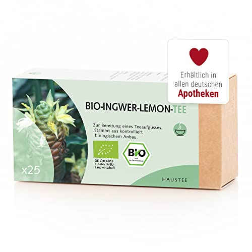 Weltecke Bio Zitrone-Ingwer-Tee mit Lemongras | 25 Teebeutel je 1 g | Hergestellt & kontrolliert in Deutschland | Kräuter-Tee in Bio-Qualität | Angenehmer Halswärmer | Frisch abgefüllt von Weltecke