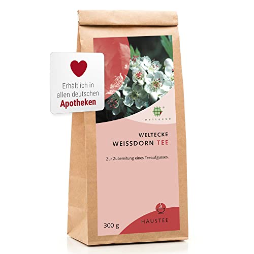 Weltecke Weißdorn-Tee lose 300 g | Weißdornblätter & Blüten I Arzneibuch-Qualität in Deutschland kontrolliert & abgefüllt | Aromatisches Weissdornkraut getrocknet & natürlich | Crataegus von Weltecke