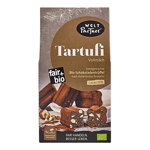 WELTPARTNER EG Tartufi, Vollmilch, Cacao 32%, 125g (12er Pack) von Weltpartner