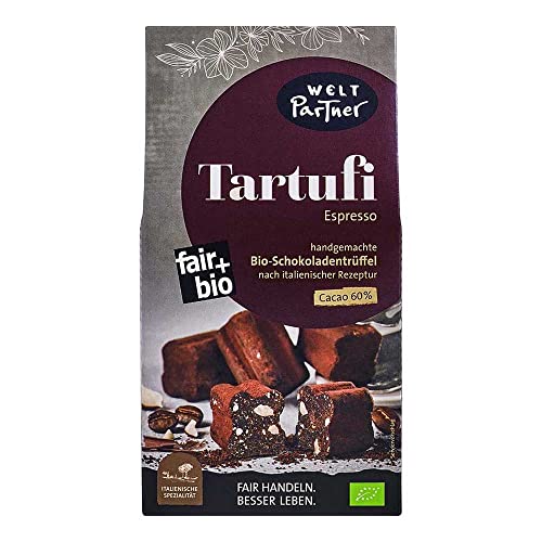 WELTPARTNER Tartufi, Espresso, Cacao 60%, vegan, 125g (12er Pack) von Weltpartner