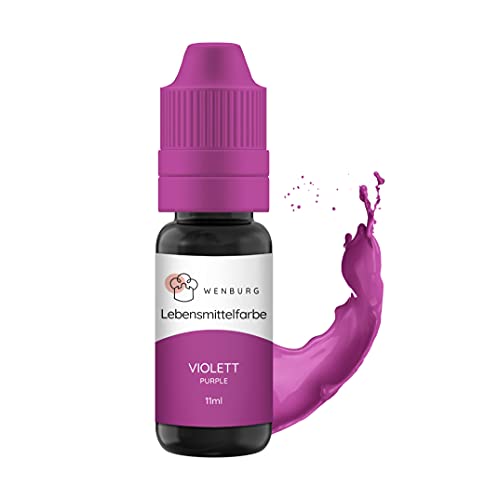 Wenburg Lebensmittelfarbe, 11ml hochkonzentriert, made in EU, zuckerfrei, flüssig, zum Färben von Teig, Getränken, Aromen, Slime (Violett) von Wenburg