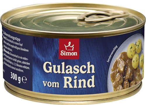 Werner Simon Delikatess Rindergulasch in feiner Sauce 300 Gramm in der recyclebaren Konservendose von SIMON