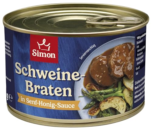 SIMON Schweinebraten in würziger Honig-Senf-Sauce | Zartes Schweinefleisch in leckerer Sauce | 400g von SIMON