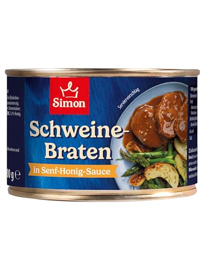 SIMON Schweinebraten in würziger Honig-Senf-Sauce | Zartes Schweinefleisch in leckerer Sauce | 400g von SIMON