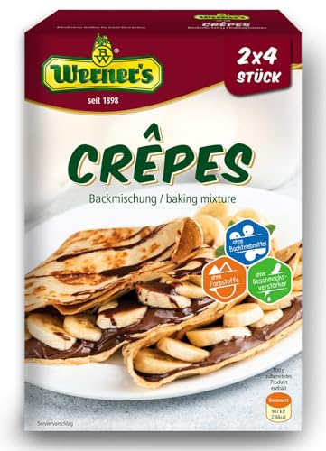 Werner´s Backmischung für Crepes, 2 x 4 Stück, 6 Packungen im Karton, ohne Backtriebmittel, ohne zugesetzte Aromen, von Werner´s