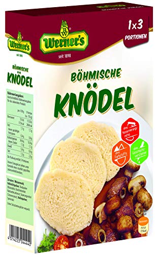 Werner´s Böhmische Knödel 3 Portionen, 8 Packungen pro Karton, Ohne Konservierungs- und Farbstoffe, ohne Geschmacksverstärker von Werner's