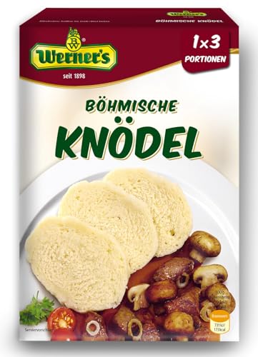 Werner´s Böhmische Knödel 3 Portionen, 8 Packungen pro Karton, Ohne Konservierungs- und Farbstoffe, ohne Geschmacksverstärker von Werner's