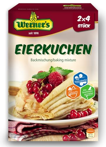 Werner´s Eierkuchen 2x4 Stück, 6 Packungen im Karton, Ohne Backtriebmittel, ohne zugesetzte Aromen Werner´s Eierkuchen 2x4 Stück, 6 Packungen im Karton, Ohne Backtriebmittel, ohne zugesetzte Aromen von Werner's