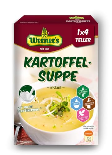 Werner´s Kartoffelsuppe - instant - 4 Teller, 10 Packungen pro Karton, glutenfrei, laktosefrei, fettarm, von Werner's