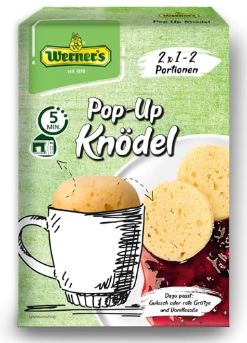 Werner's Pop Up Knödel, Tassenknödel Mikrowelle in 5 Minuten fertig 8 Packungen/Karton Werner's Pop Up Knödel, Tassenknödel Mikrowelle in 5 Minuten fertig 8 Packungen/Karton von Werner's