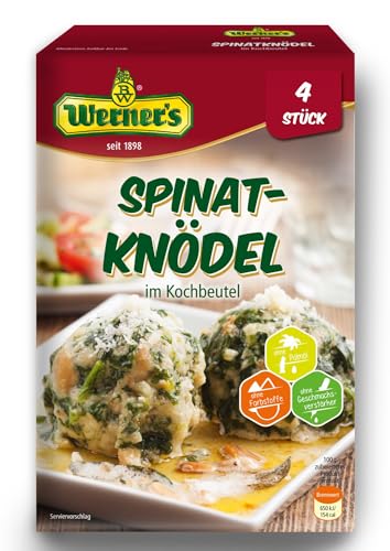 Werner´s Spinatknödel 4 Stück im Kochbeutel, 6 Packungen im Karton, von Werner´s