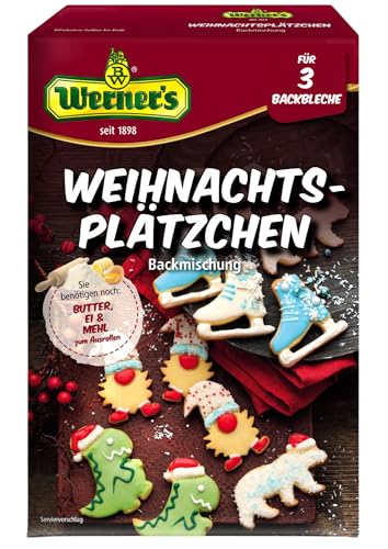 Werner´s Weihnachtsplätzchen - 400 g Backmischung für Mürbeteigplätzchen für etwa 3 Backbleche, 6 Packungen pro Karton von Werner's