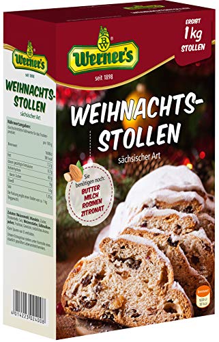 Werner´s Weihnachtsstollen - sächsische Art - Backmischung für 1 kg Stollen, 6 Packungen pro Karton von Werner´s