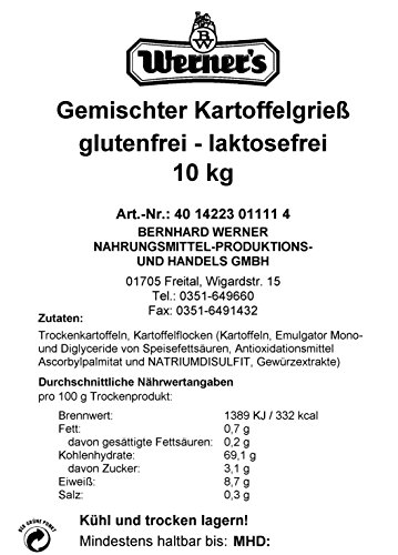 Werner´s gemischter Kartoffelgrieß, Grieß, 10 kg Beutel, Werner´s gemischter Kartoffelgrieß, Grieß, 10 kg Beutel, von Werner's