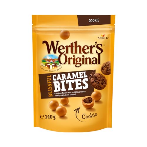 Werther’s Original Blissful Caramel Bites Cookie – Knackiger Schokokeks umhüllt von sanft-cremigem Werther’s Karamell – 1 x 140g von Werther's Original