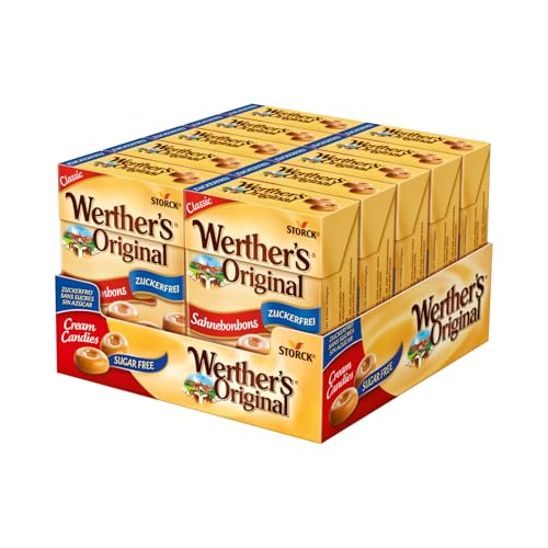 Werther's Original – 10 x 42g Box – Zuckerfreie Sahnebonbons mit leckerem Karamellgeschmack von Werther's Original