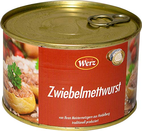 400g Hausmacher Dosenwurst Zwiebelmettwurst MHD:2/20 von Werz