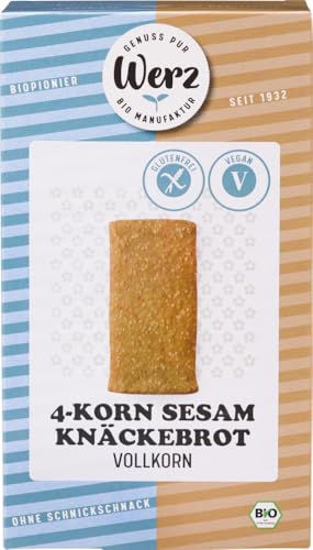 4-Korn Sesam Knäckebrot, glutenfrei 12 x 150 gr von Werz