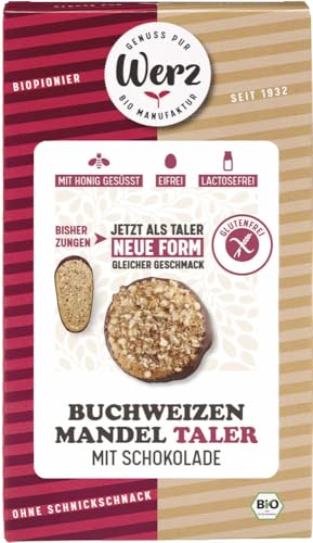 Buchweizen Mandel Taler m. Schokolade, glutenfrei 12 x 150 gr Buchweizen Mandel Taler m. Schokolade, glutenfrei 12 x 150 gr von Werz