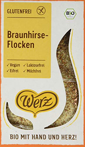 Werz Braunhirse-Flocken, glutenfrei, 3er pack (3 x 250g) von Werz