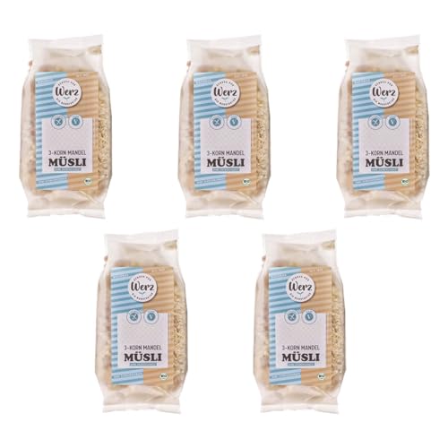Werz - 3-Korn-Vollkorn-Mandel-Müsli glutenfrei - 400 g - 5er Pack Werz - 3-Korn-Vollkorn-Mandel-Müsli glutenfrei - 400 g - 5er Pack von Werz
