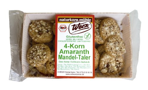 Werz 4-Korn-Amaranth-Mandel-Taler glutenfrei, 2er Pack (2 x 125 g Packung) - Bio von Werz