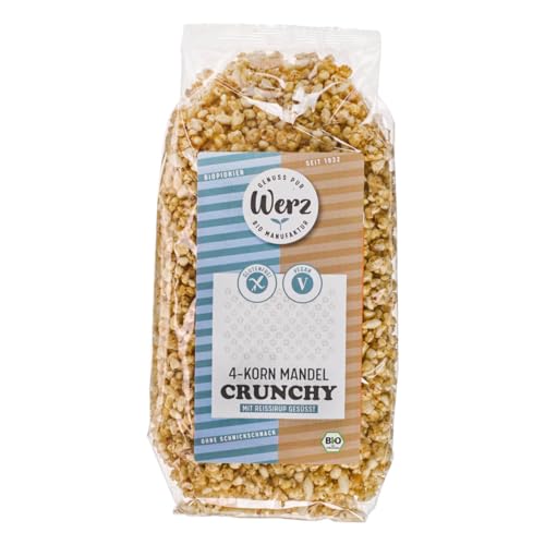 Werz 4-Korn-Vollkorn- Mandel-Crunchy glutenfrei, 1er Pack (1 x 250 g Packung) - Bio von Werz