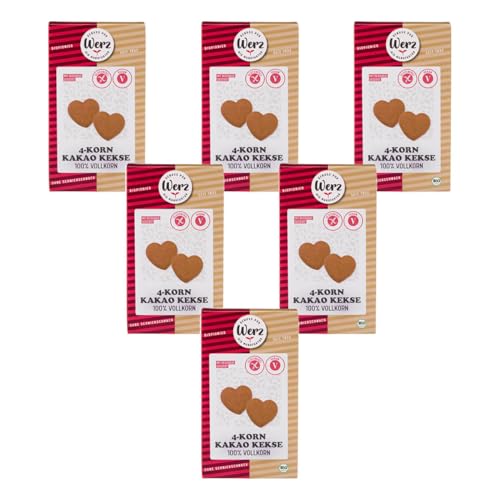 Werz Bio 4-Korn Kakao Kekse, glutenfrei (6 x 150 gr) von Werz