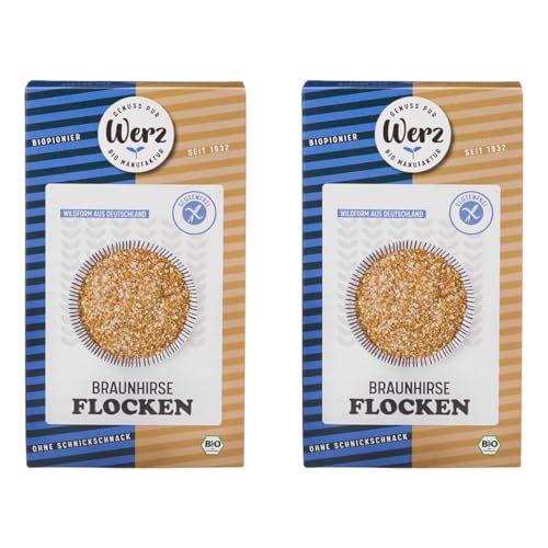 Werz Bio Braunhirse Flocken, glutenfrei (2 x 250 gr) von Werz